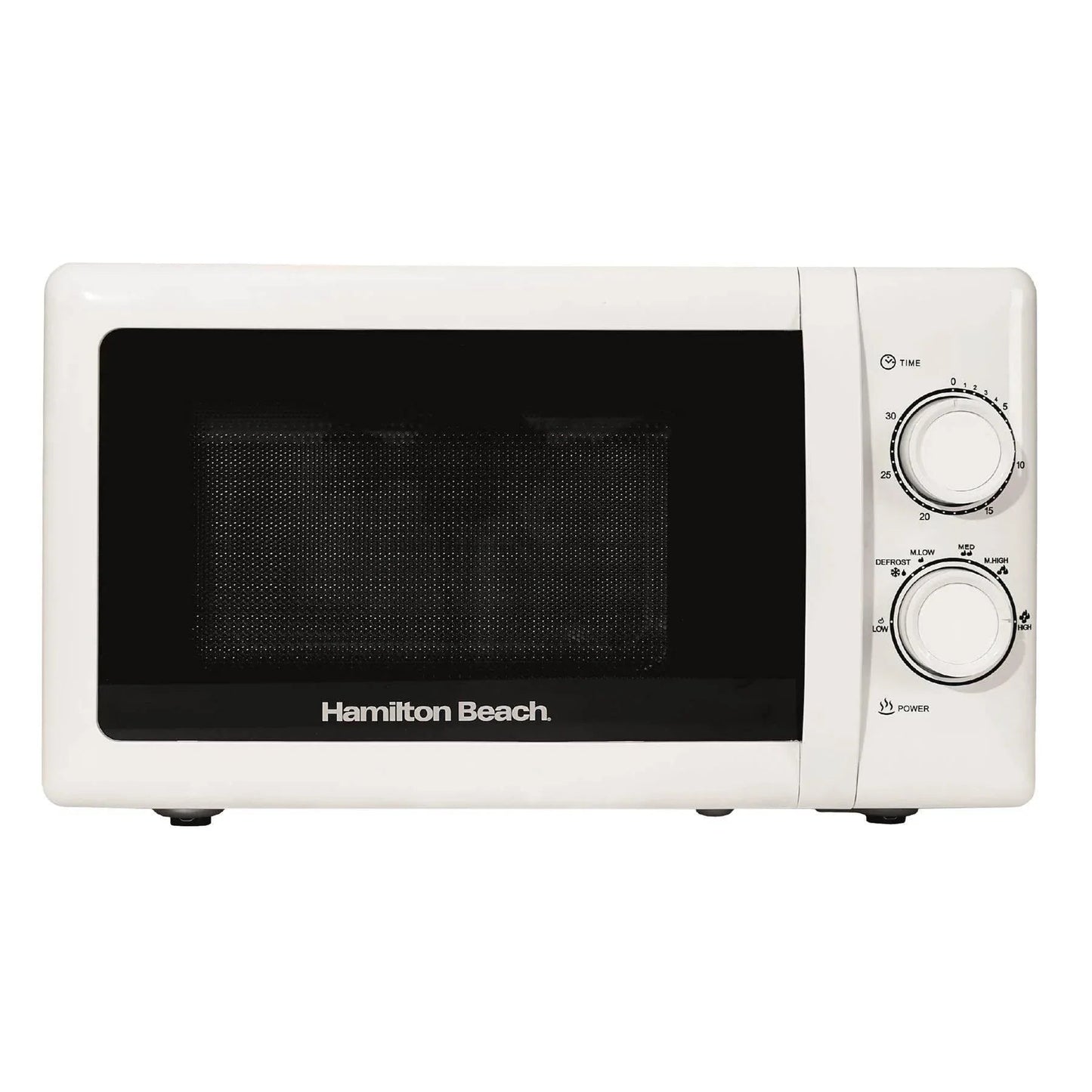 Hamilton Beach 20L Manual White Microwave with Stainless Steel Cavity