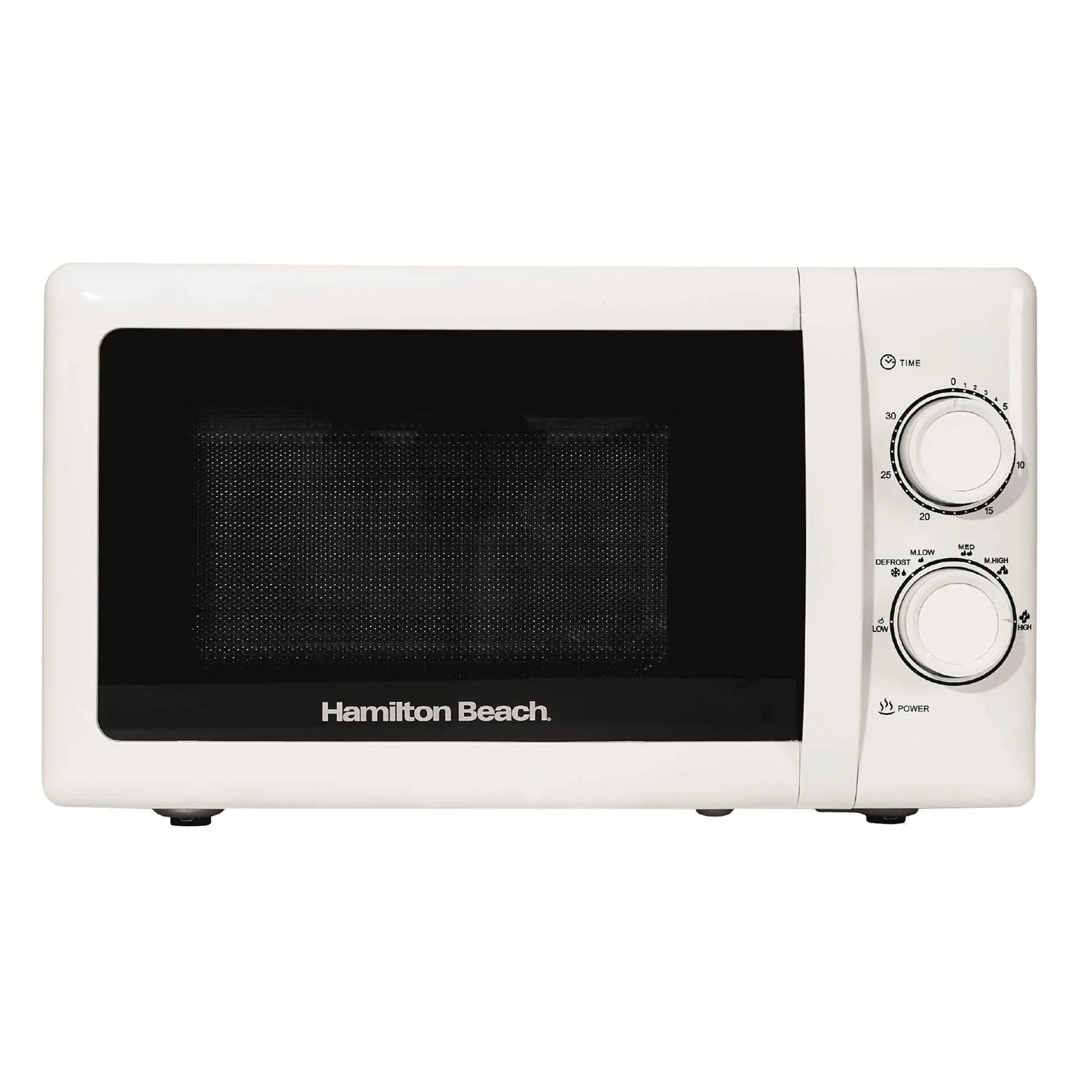 Hamilton Beach 20L Manual White Microwave with Stainless Steel Cavity
