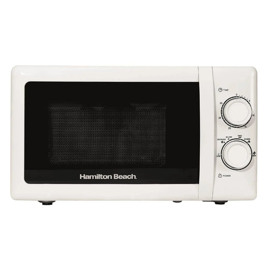 Hamilton Beach 20L Manual White Microwave with Stainless Steel Cavity