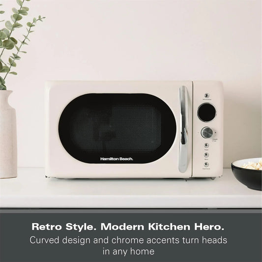 Hamilton Beach 20L Retro Microwave – Cream