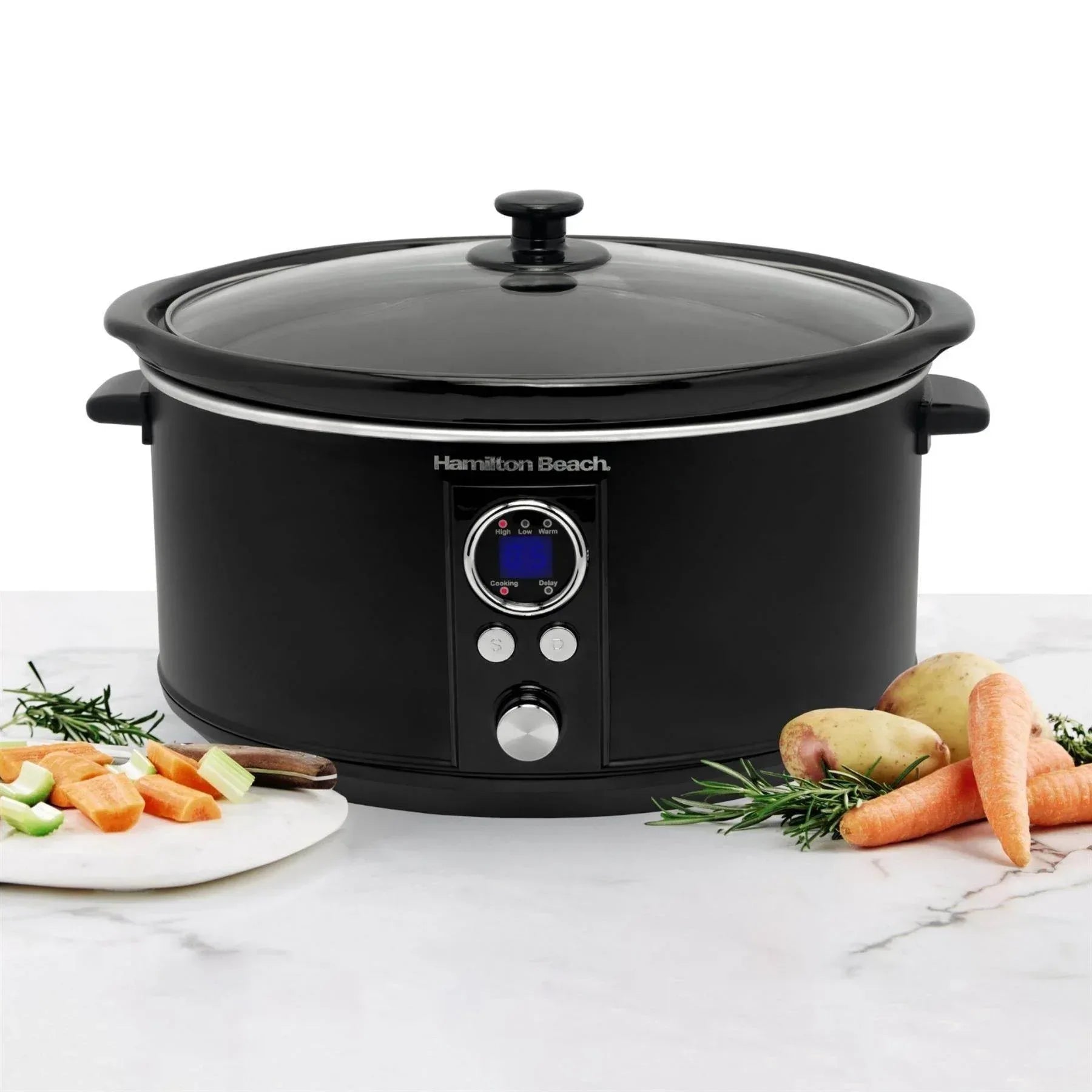 Hamilton Beach Digital 6.5L Oval Slow Cooker – Black