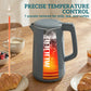 HOMCOM Electric Kettle, 1.7L Fast Boil 3kW Water Kettle with UK Strix Thermostat, LED Display, Keep Warm Function, Grey