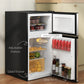 HOMCOM 88L Under Counter Fridge Freezer, Small Refrigerator with 5-Setting, 3 Star Freezer Rating, Black and Silver Tone