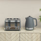 HOMCOM Stainless Steel Panel Kettle and Toaster Set - Grey