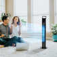 HOMCOM 31 Inch Bladeless Oscillating Tower Fan with 70° Oscillation, Remote Control, 7.5H Timer, 3 Speed 3 Modes, Electric Floor Standing Cooling Fan for Home Bedroom Office, Black