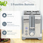 HOMCOM Sleek Textured Kettle and Toaster Set - Grey