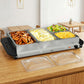 HOMCOM 4 Tray Electric Food Warmer Buffet Server with Warming Plate, Cool Touch Handles, Adjustable Temperature, 300W, 2 x 2.4L and 2 x 1L Pans