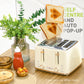 HOMCOM Kettle and Toaster Set, 1.7L 3000W Fast Boil Jug Kettle, 4 Slice Toaster with 7 Level Browning Controls, Beige