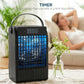 HOMCOM Portable Air Conditioner, 4-in-1 Mini Air Cooler with 4 Wind Speed, 2 Cool Mist, RGB 7 LED Light, Black