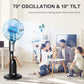 HOMCOM Spray Misting Fan, Floor Fan with Water Mist Spray, 70° Oscillation, Tilt Head, 3 Speeds, 2.8L Water Tank, Black