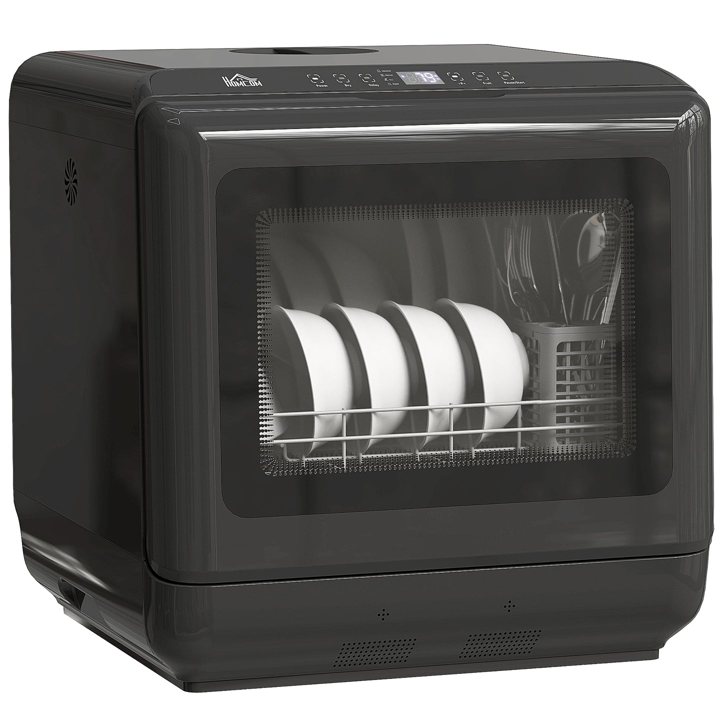 HOMCOM 6L Five-Mode Tabletop Dishwasher - Black