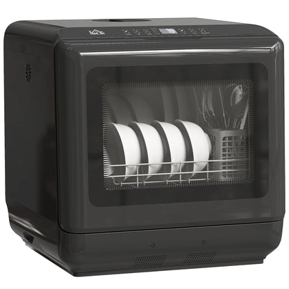 HOMCOM 6L Five-Mode Tabletop Dishwasher - Black