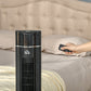 HOMCOM Anion Tower Fan for Bedroom, 42 inch, 6 m/s Powerful Velocity, Standing Floor Fan with 60° Oscillating, 3 Modes, 3 Speeds, 8 Hour Timer, LED Display, Remote Control, Black