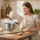 HOMCOM Stand Mixer, 6L 1400W Tilt-Head Food Mixer with 11 Speeds, Pulse & Fermentation Function, LED Display, Cream
