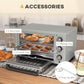 HOMCOM 21L Mini Countertop Oven, 100°C-230°C Adjustable Temp - Silver Tone