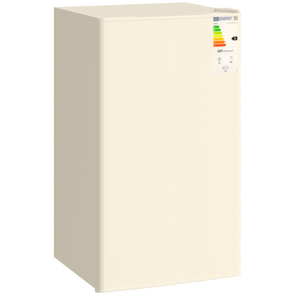 HOMCOM Under Counter Fridge, 91L Small Fridge with Chiller Box, Removable Shelf, Reversible Door, Adjustable Legs, Mini Refrigerator, Beige