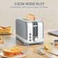 HOMCOM Sleek Textured Kettle and Toaster Set - Grey