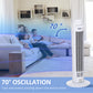 HOMCOM Tower Fan for Bedroom Cooling, 30 Inch Electric 70° Oscillating Fan with 3 Speed Settings, Standing Floor Fan for Home Office Indoor, White