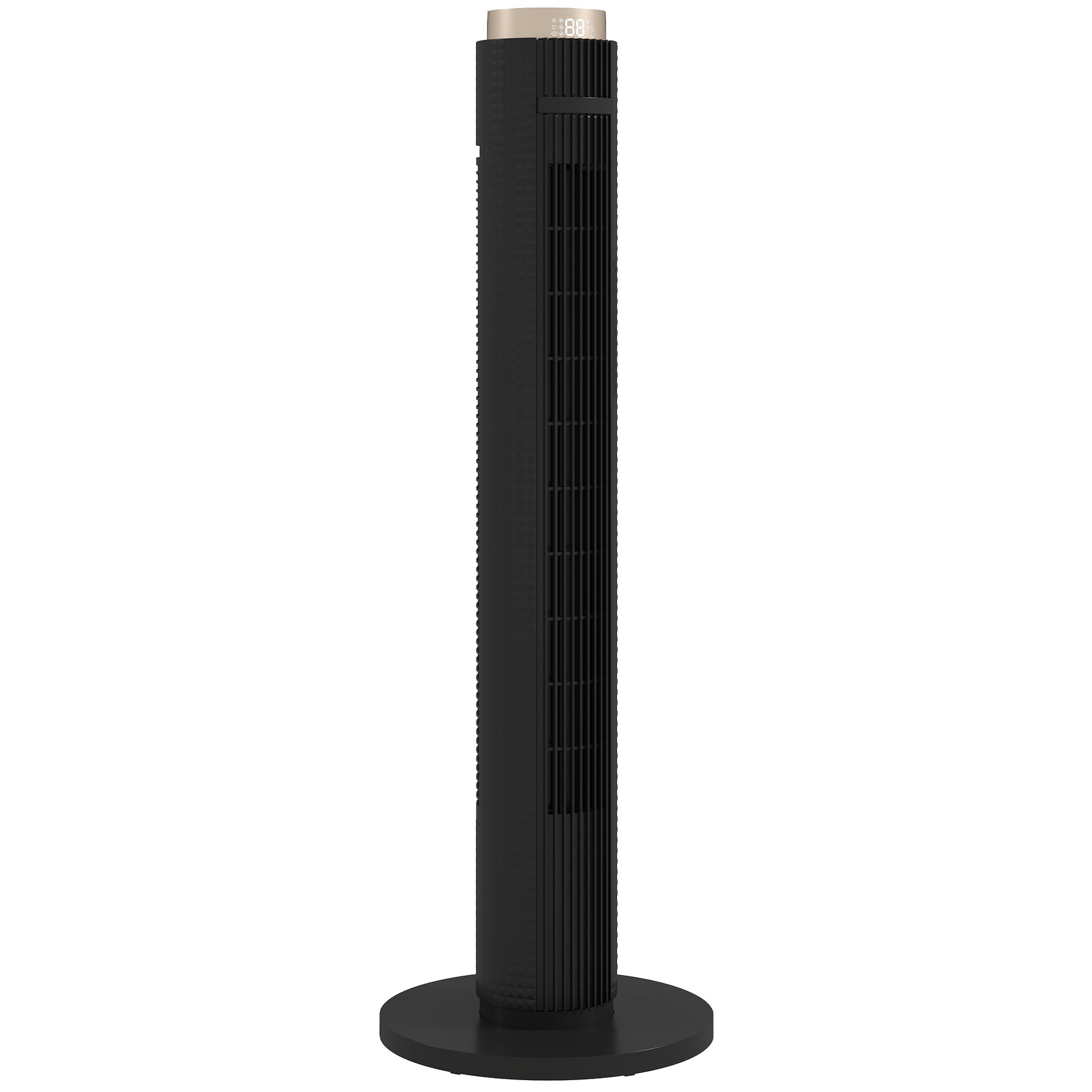 HOMCOM Tower Fan with WiFi App Control, Standing Floor Fan with 3 Speed 4 Modes, 12 Hour Timer and Night Light Black