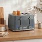 HOMCOM 4 Slice Toaster with 7 Browning Levels, Bread Toaster with Removable Crumb Tray, Grey