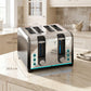 HOMCOM 4 Slice Toaster with 7 Browning Levels, Reheat, Defrost and Cancel Functions