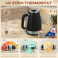 HOMCOM Stainless Steel Panel Kettle and Toaster Set - Black