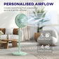 HOMCOM 40 cm Standing Fan, Cooling Floor Fan with 80° Oscillating, Adjustable Tilt and Height, 4 Speed, Remote Control, Green