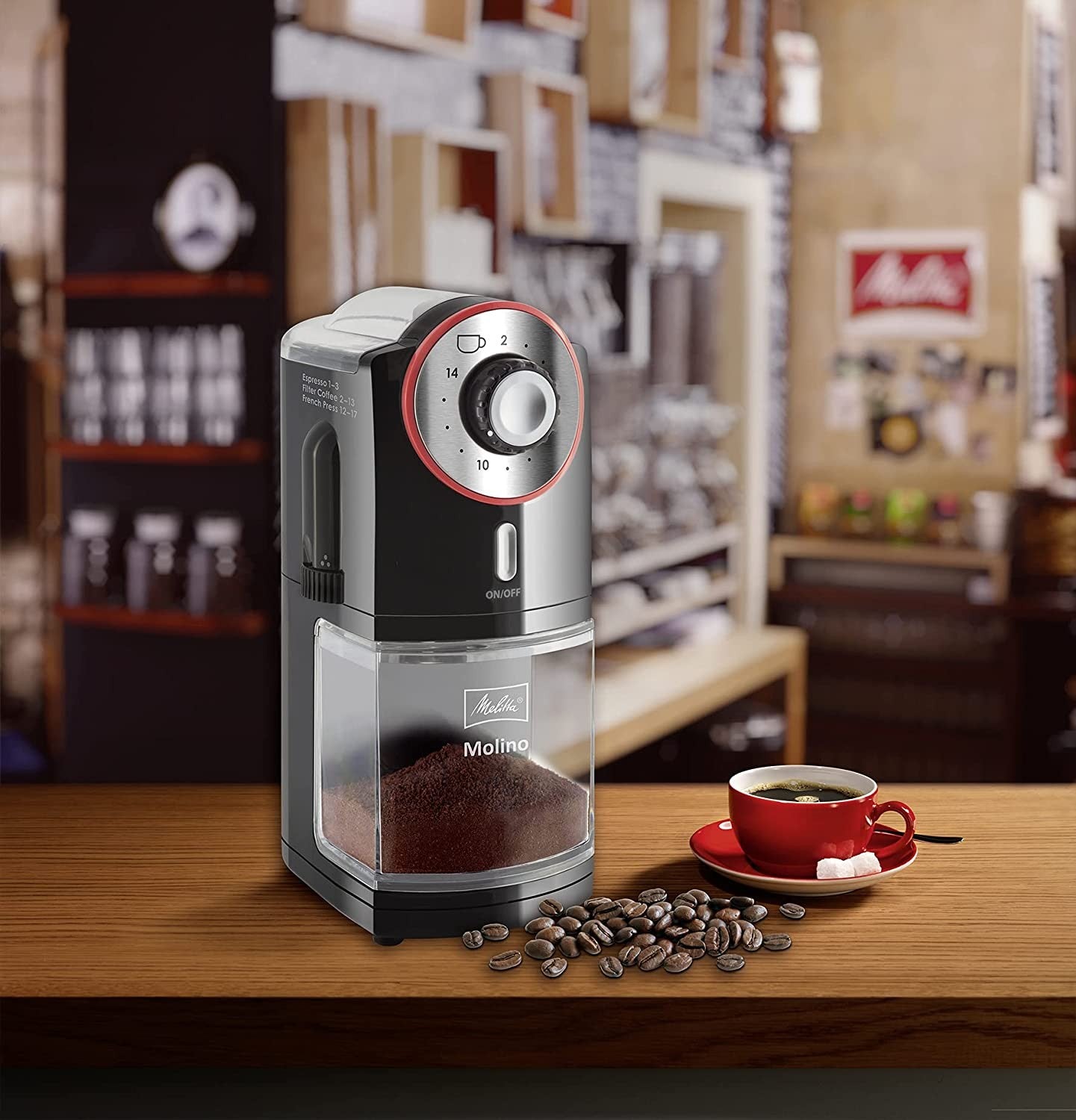 Melitta Molino Coffee Grinder, 1019-01, Electric Coffee Grinder, Flat