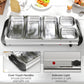 HOMCOM 5 Tray Electric Food Warmer Buffet Server with Warming Plate, Cool Touch Handles, Adjustable Temperature, 300W, 3 x 2.4L and 2 x 1L Pans