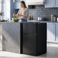 HOMCOM 88L Under Counter Fridge Freezer, Small Refrigerator with 5-Setting, 3 Star Freezer Rating, Black