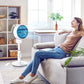 HOMCOM 9'' Air Circulator Fan 3 Speed 3 Mode, 70° Oscillation 90° Vertical Tilt, Height Adjustable, Remote Controller, for Living Room, Bedroom, Office, Black and White