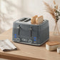 HOMCOM 4 Slice Toaster with 7 Browning Levels, Bread Toaster with Removable Crumb Tray, Grey