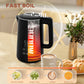 HOMCOM Polished Stainless Steel Kettle and Toaster Set - Black