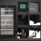 HOMCOM 24 Bottle Wine Fridge, 65 Litre Capacity, 43cm Freestanding Wine Cooler Fridge with Glass Door, LED Light, Digital Touch Screen, Temperature Control, Black