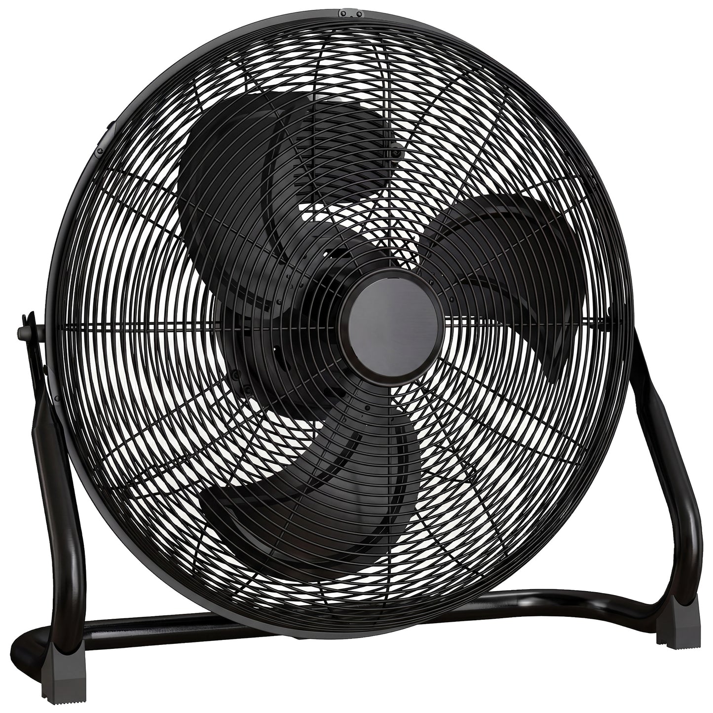 HOMCOM Metal Floor Fan with Tilting, High Velocity, 3 Speed, Portable Gym Fan for Home Office, Black