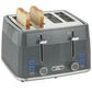 HOMCOM 4 Slice Toaster with 7 Browning Levels, Bread Toaster with Removable Crumb Tray, Grey