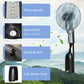 HOMCOM Spray Misting Fan, Floor Fan with Water Mist Spray, 70° Oscillation, Tilt Head, 3 Speeds, 2.8L Water Tank, Black