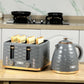 HOMCOM Four-Slice Rippled Toaster - Grey