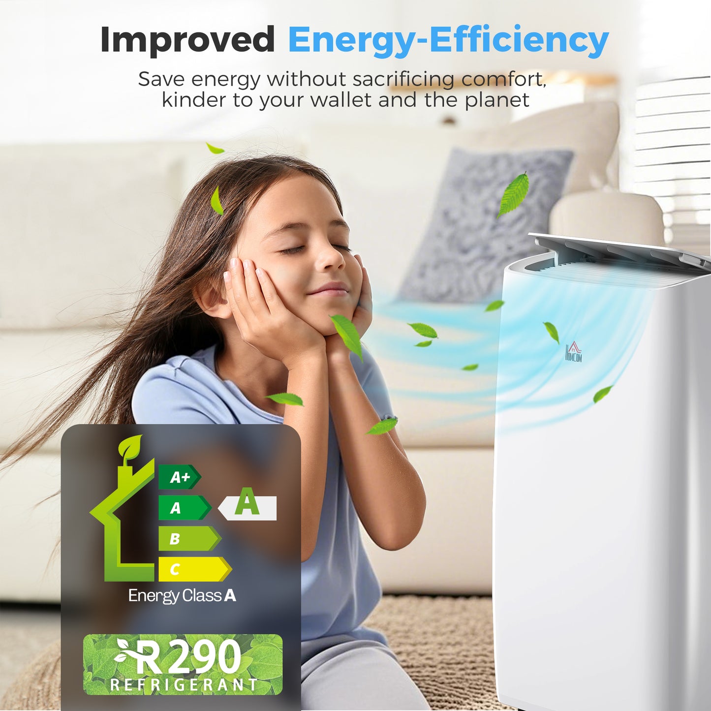HOMCOM Portable Air Conditioner 12000 BTU BTU, 4-in-1 Air Conditioning Unit, Dehumidifier, Cooling, Fan, Child Lock, 35 m²