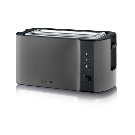 Severin AT 9341 toaster 4 slice(s) 1400 W Black, Brushed steel,