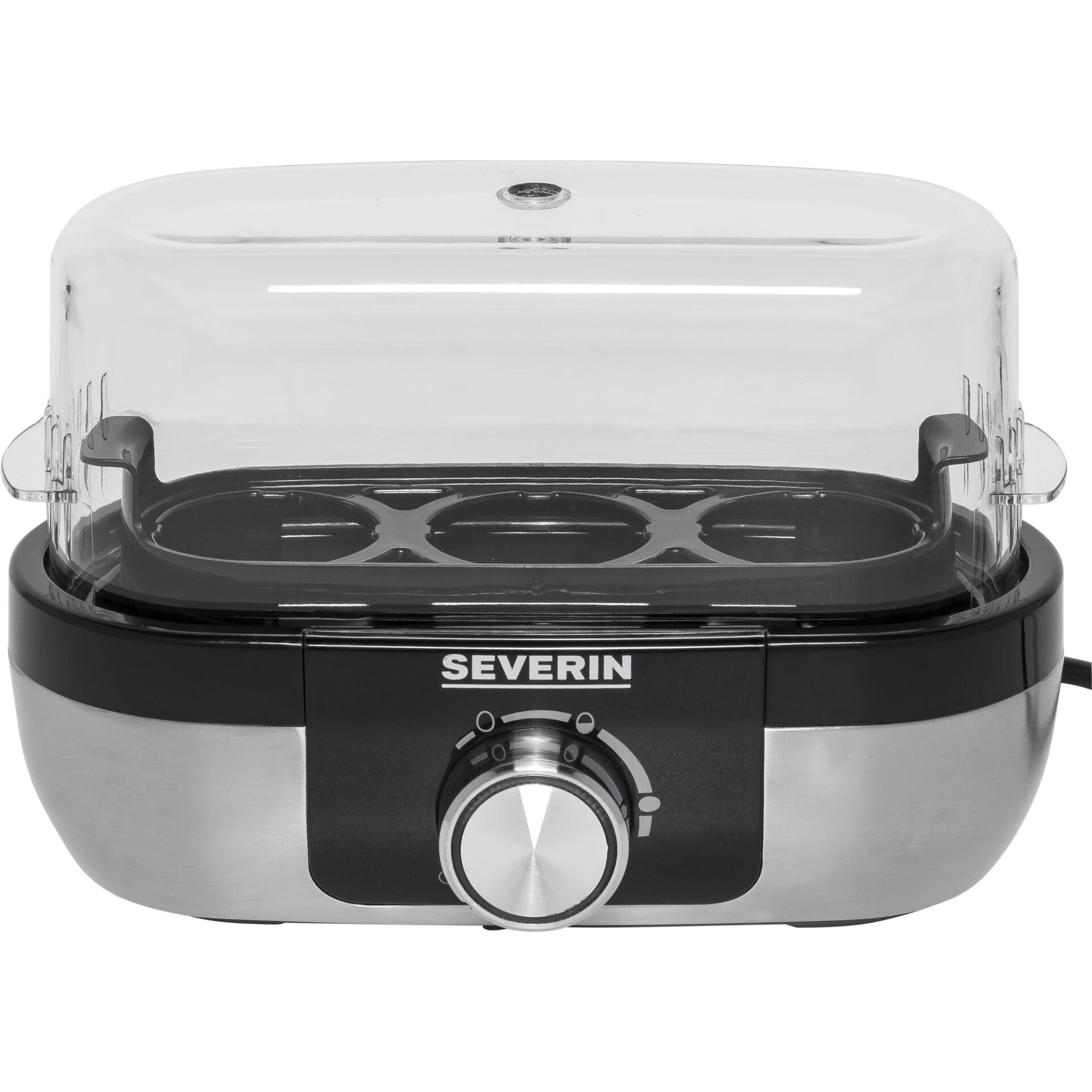 Severin EK 3163 3 egg(s) Black, Stainless steel, Transparent -