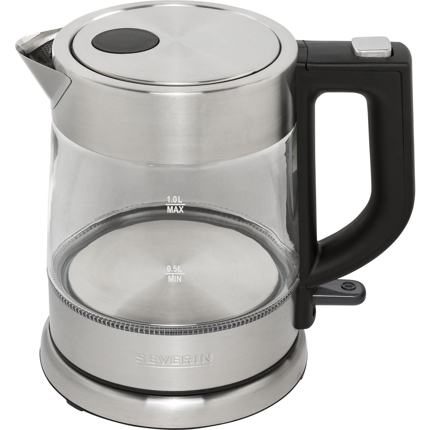 Severin WK 3468 electric kettle 1 L 2200 W Black, Stainless steel,