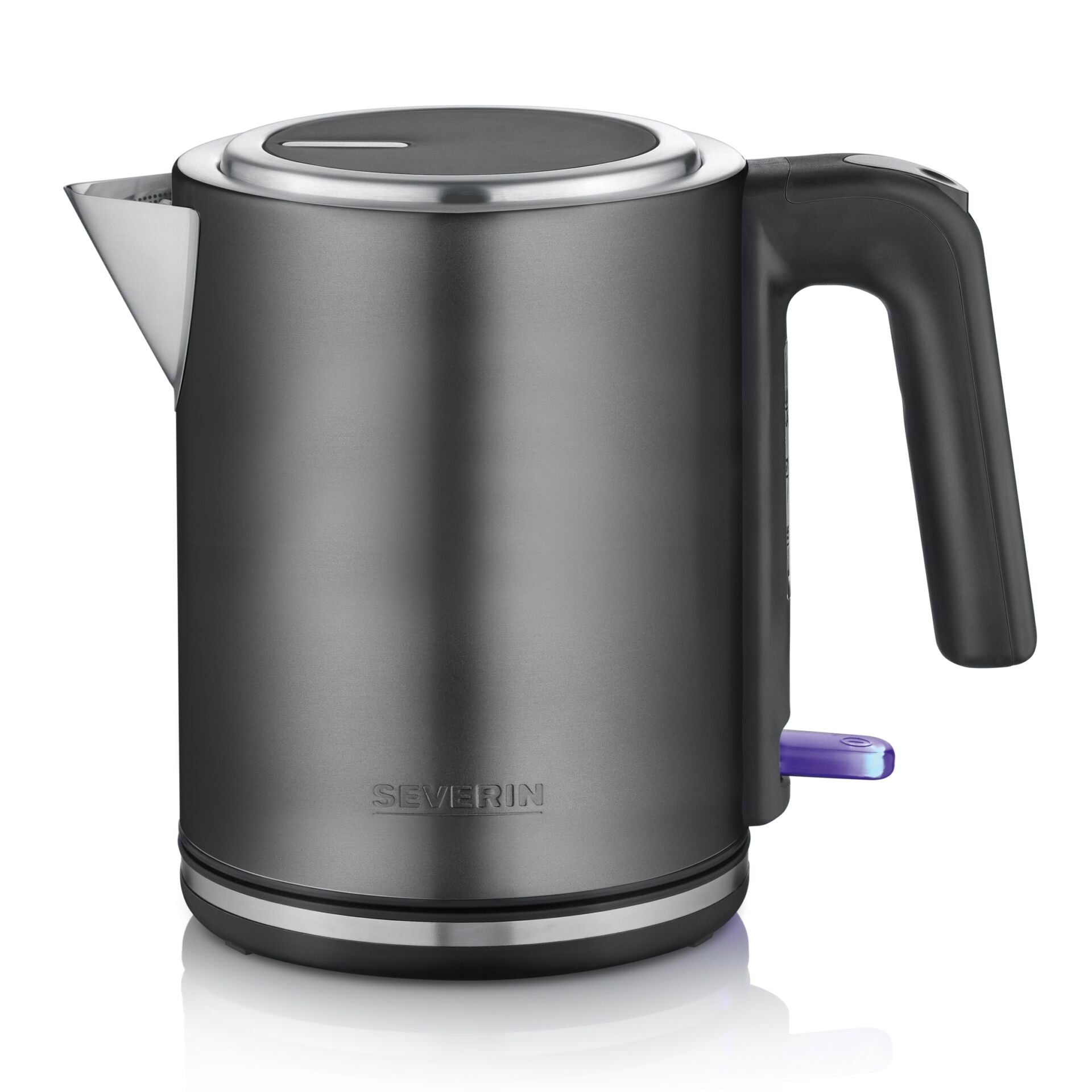 Severin WK 9342 electric kettle 1 L 2400 W Black, Brushed steel -