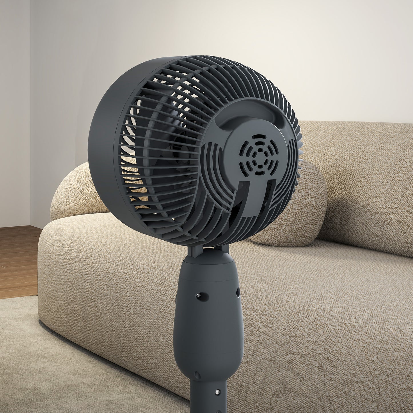 HOMCOM Pedestal Fan, Powerful Air Circulator, 36 Inch Floor Standing Fan with 3 Speed Settings, 70° Oscillating for Bedroom, Home and Office, Grey