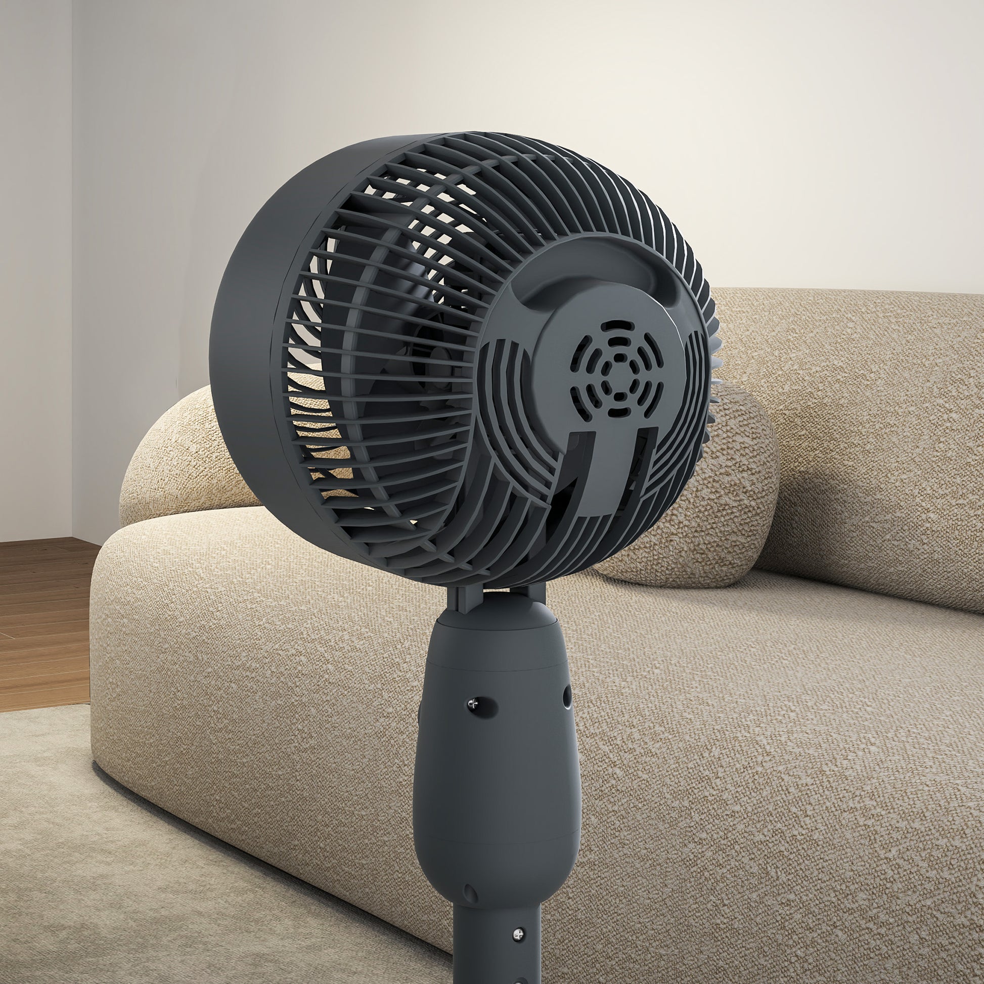 HOMCOM Pedestal Fan, Powerful Air Circulator, 36 Inch Floor Standing Fan with 3 Speed Settings, 70° Oscillating for Bedroom, Home and Office, Grey