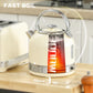 HOMCOM Kettle And Toaster Set, Polished Metal Kitchen Appliance Set for Breakfast Stations & Countertop, Cream