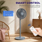 HOMCOM 40 cm Standing Fan, Cooling Floor Fan with 80° Oscillating, Adjustable Tilt and Height, 4 Speed, Remote Control, Grey