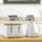 HOMCOM 1.7L 3000W Fast Boil Kettle & 4 Slice Toaster Set, Kettle and Toaster Set with 7 Browning Controls, Crumb Tray, White