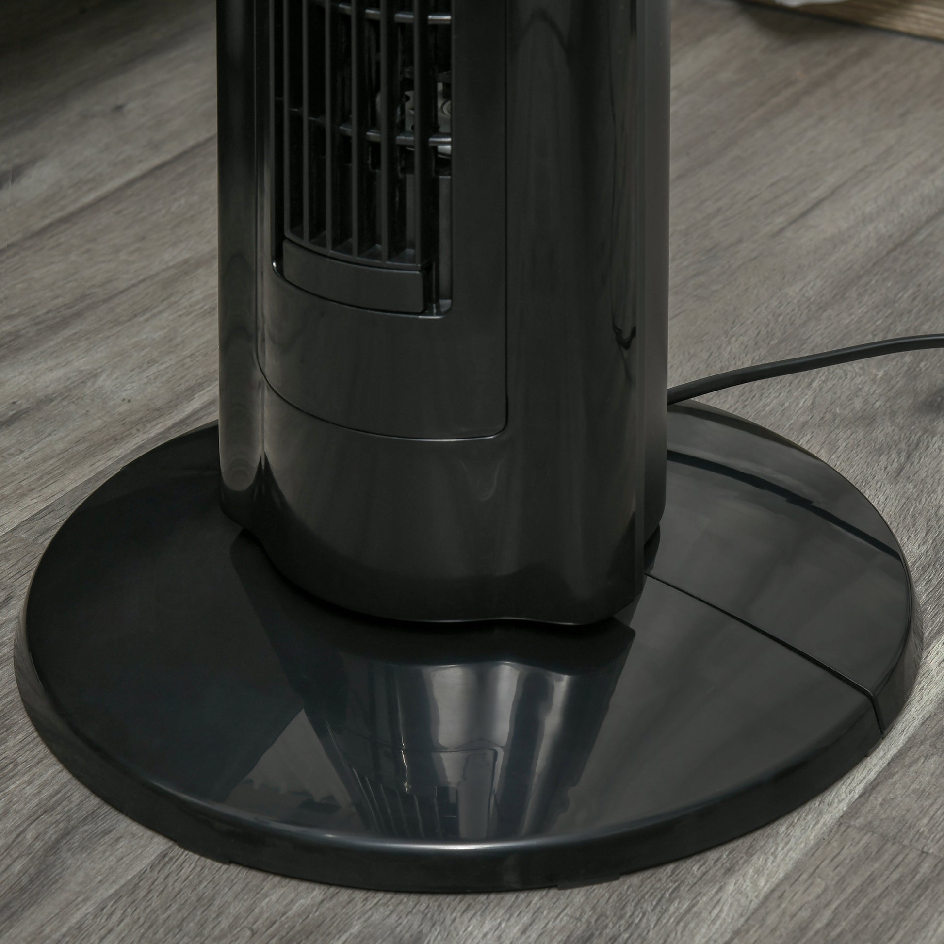 HOMCOM Anion Tower Fan for Bedroom, 42 inch, 6 m/s Powerful Velocity, Standing Floor Fan with 60° Oscillating, 3 Modes, 3 Speeds, 8 Hour Timer, LED Display, Remote Control, Black