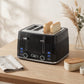 HOMCOM 4 Slice Toaster with 7 Browning Levels, Bread Toaster with Removable Crumb Tray, Black